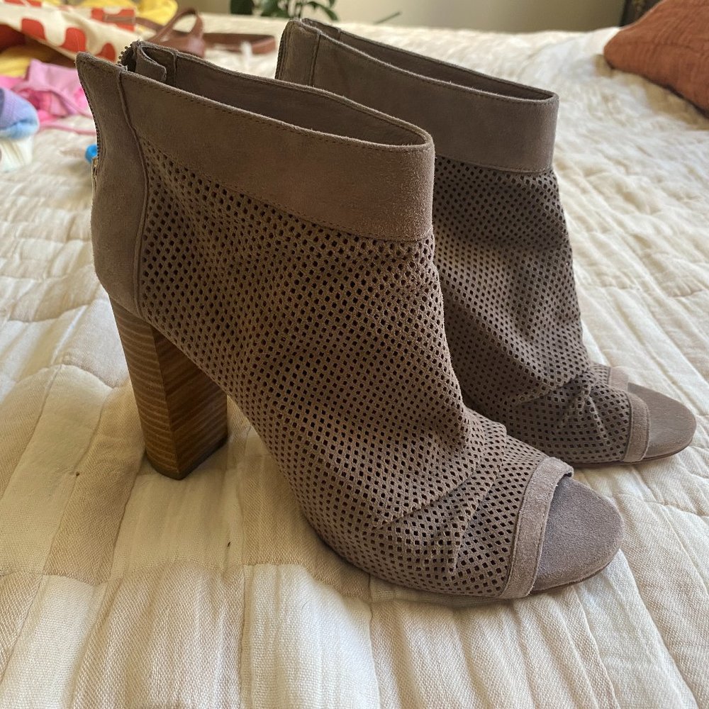 Vince Camuto Mesh Block Heels with Peeptoe